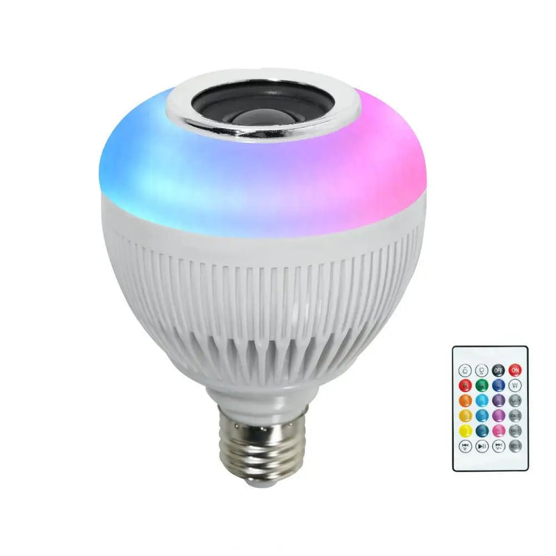 Lampada Bluetooth Led Caixa De Som Com Controle Remoto 12W